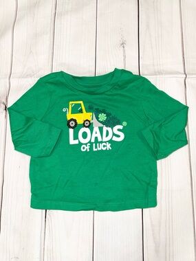 Baby St Patricks Day Long Sleeve - Loads of Luck - Size 12 Months